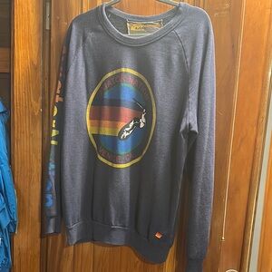 Aviator Nation Blue Crewneck Sweater with Graphic Design
